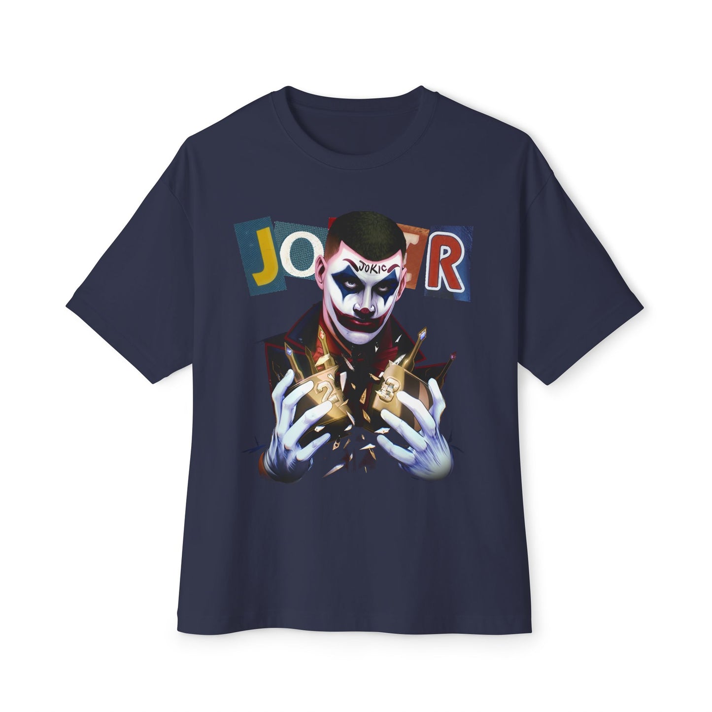 Nikola Jokic Joker Graphic Unisex Oversized Tee | Cool Streetwear | Gift for Fans | Casual Wear | Festival Apparel | Comic Merchandise
