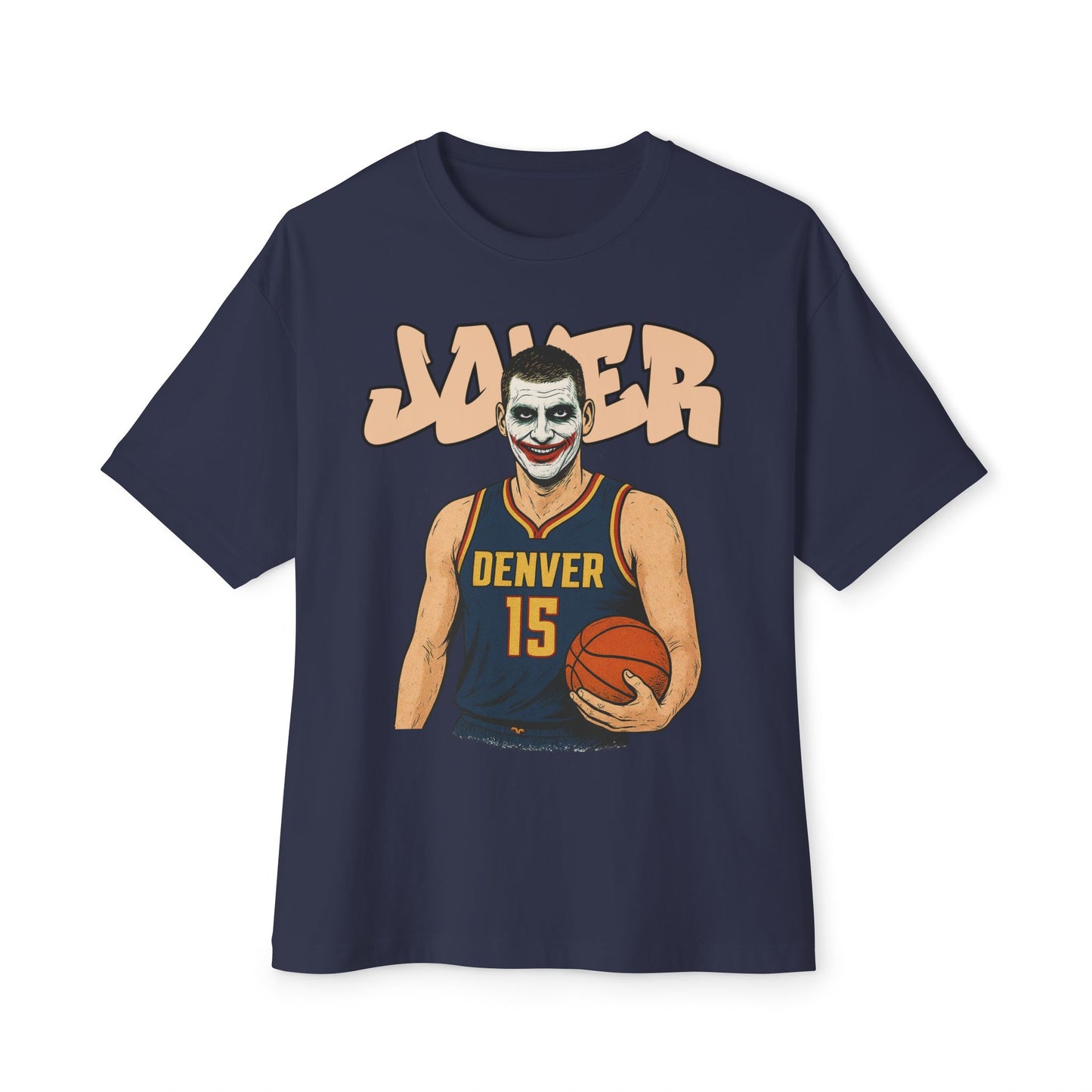 Jokic Joker Basketball Fan Tee, Oversized Graphic Tee, Unisex Streetwear Shirt, Sports Fan Apparel, Fun Gift for Holidays