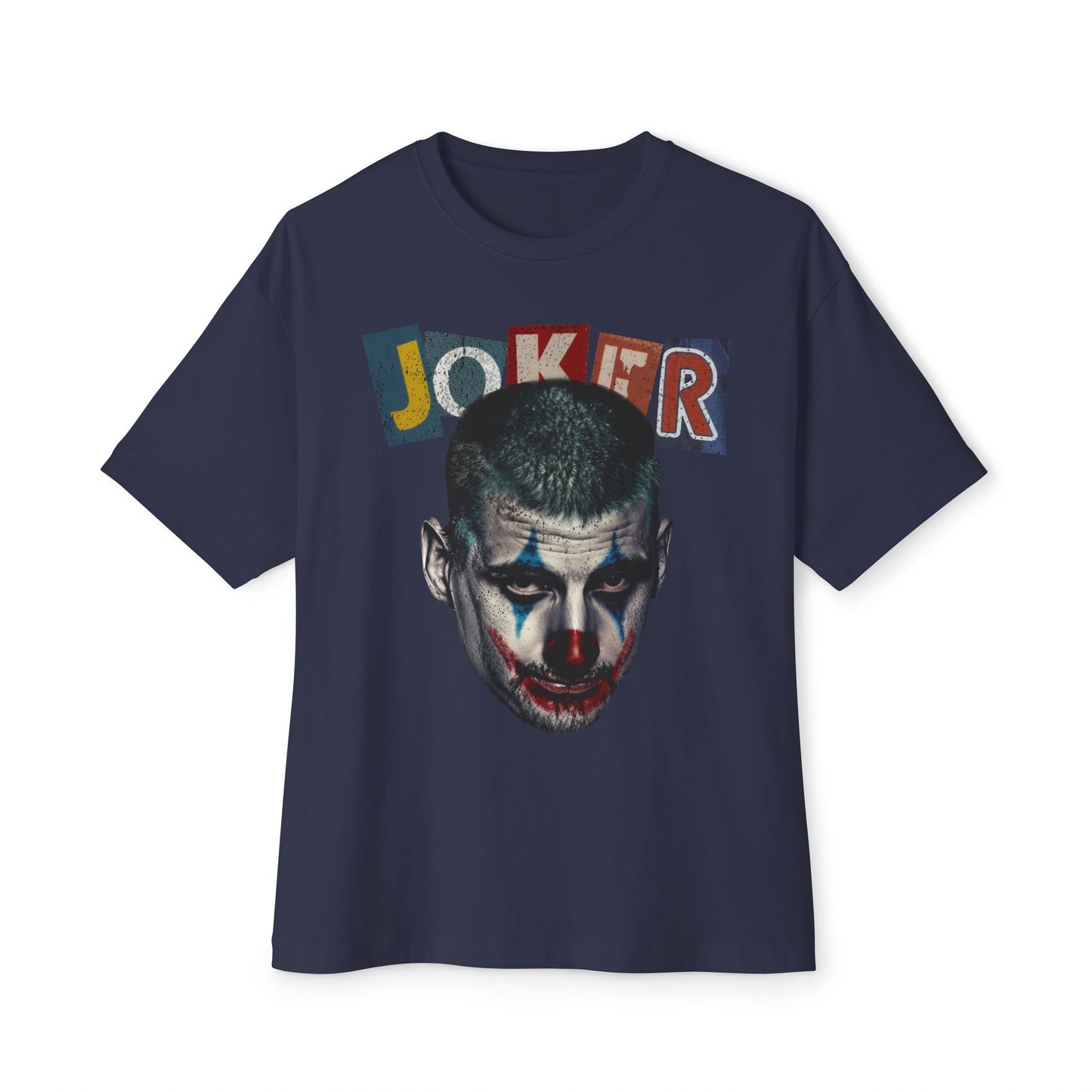 Joker Graphic Oversized Tee, Unisex Boxy T-Shirt, Comic Style Shirt, Relaxed Fit Tee, Halloween Costume Top, Streetwear Fashion