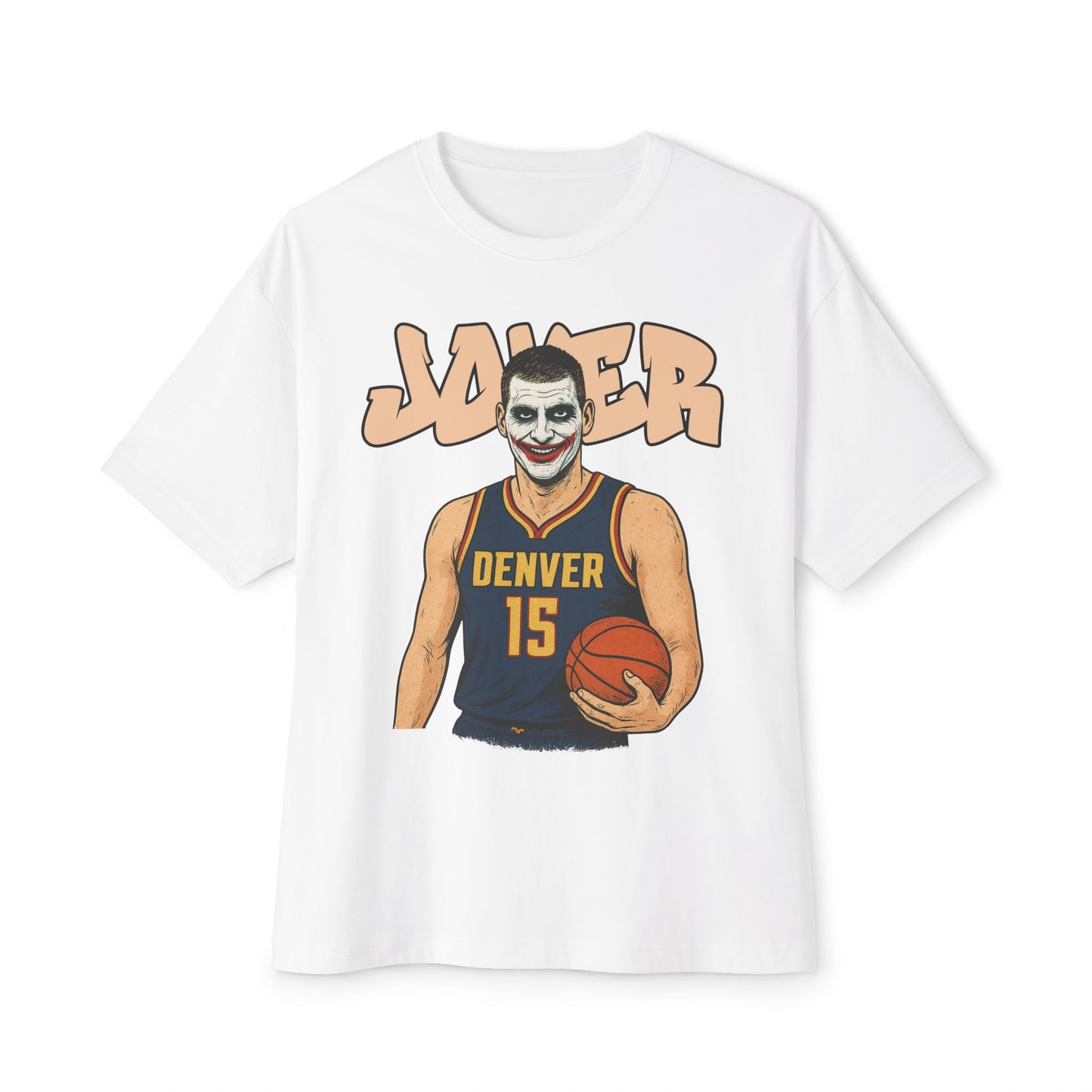 Jokic Joker Basketball Fan Tee, Oversized Graphic Tee, Unisex Streetwear Shirt, Sports Fan Apparel, Fun Gift for Holidays