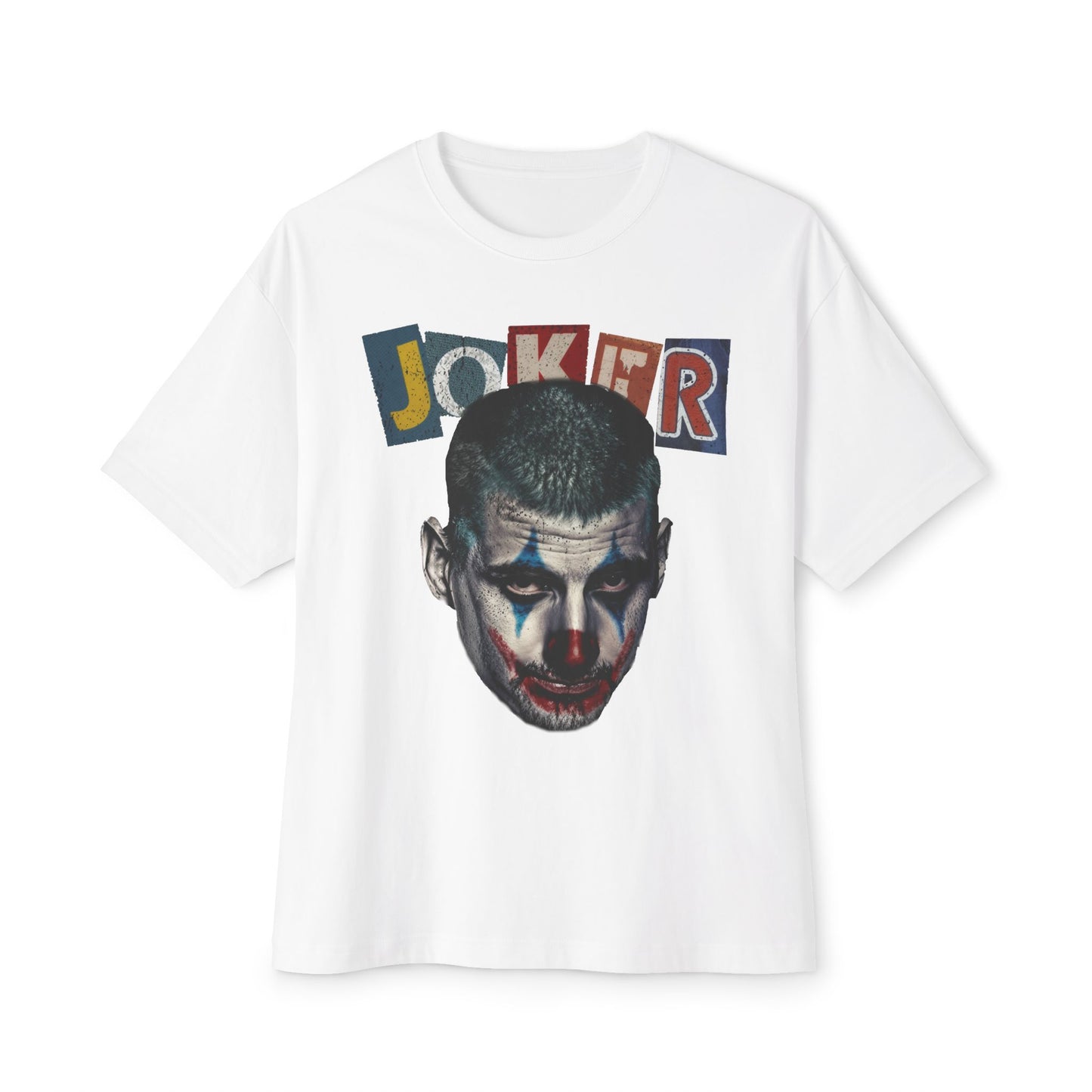Joker Graphic Oversized Tee, Unisex Boxy T-Shirt, Comic Style Shirt, Relaxed Fit Tee, Halloween Costume Top, Streetwear Fashion