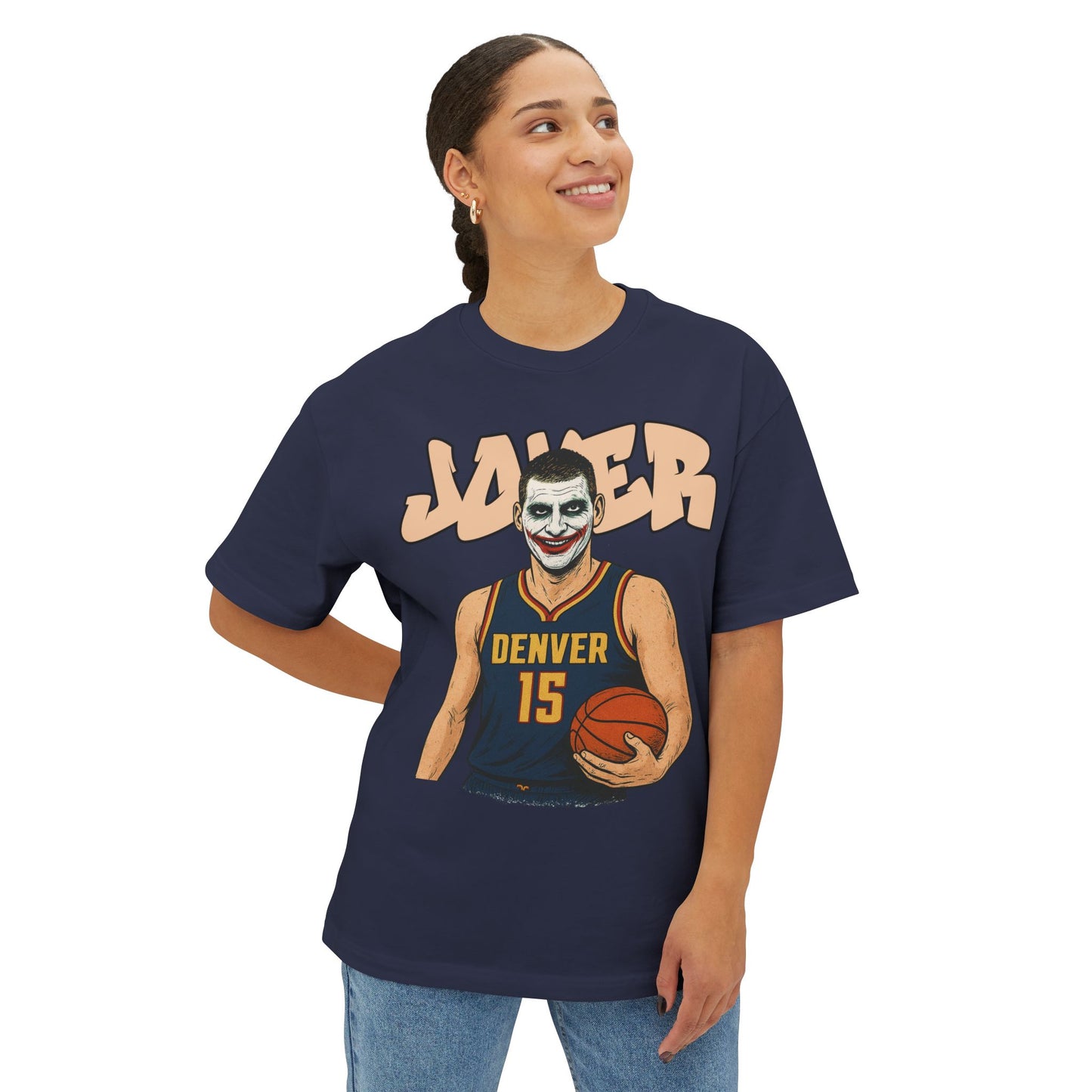 Jokic Joker Basketball Fan Tee, Oversized Graphic Tee, Unisex Streetwear Shirt, Sports Fan Apparel, Fun Gift for Holidays