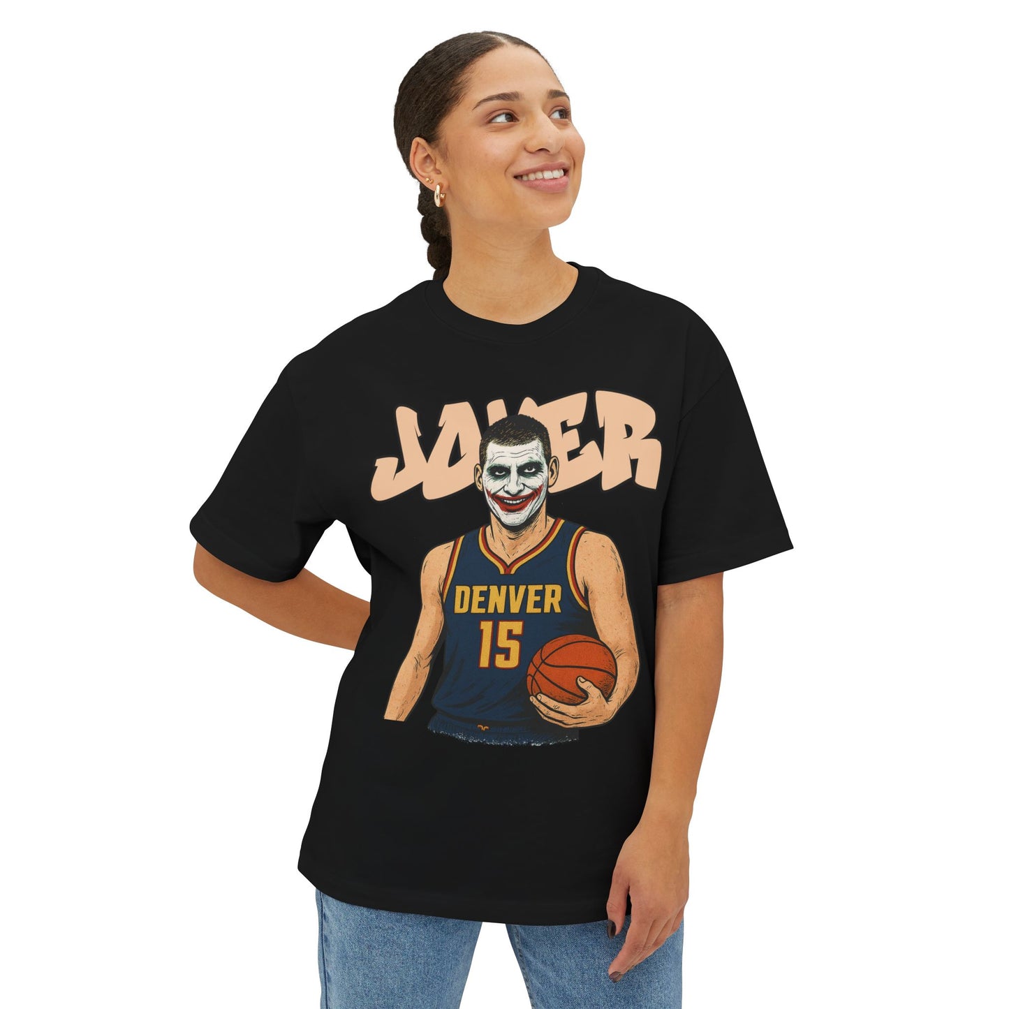 Jokic Joker Basketball Fan Tee, Oversized Graphic Tee, Unisex Streetwear Shirt, Sports Fan Apparel, Fun Gift for Holidays
