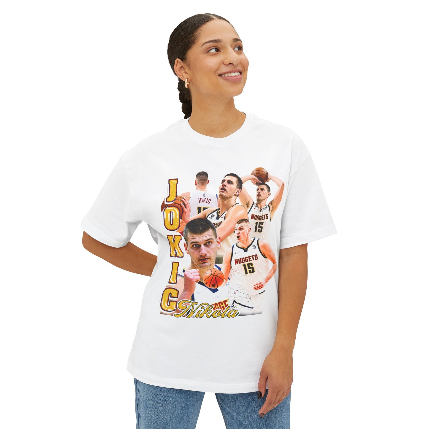 Trendy Nikola Jokic Oversized Basketball Tee - Unisex Streetwear, Sports Fan Apparel, Gift for Sports Lovers, Casual Style, Jokic Inspired Design