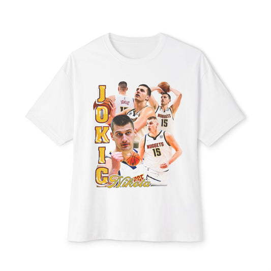 Trendy Nikola Jokic Oversized Basketball Tee - Unisex Streetwear, Sports Fan Apparel, Gift for Sports Lovers, Casual Style, Jokic Inspired Design
