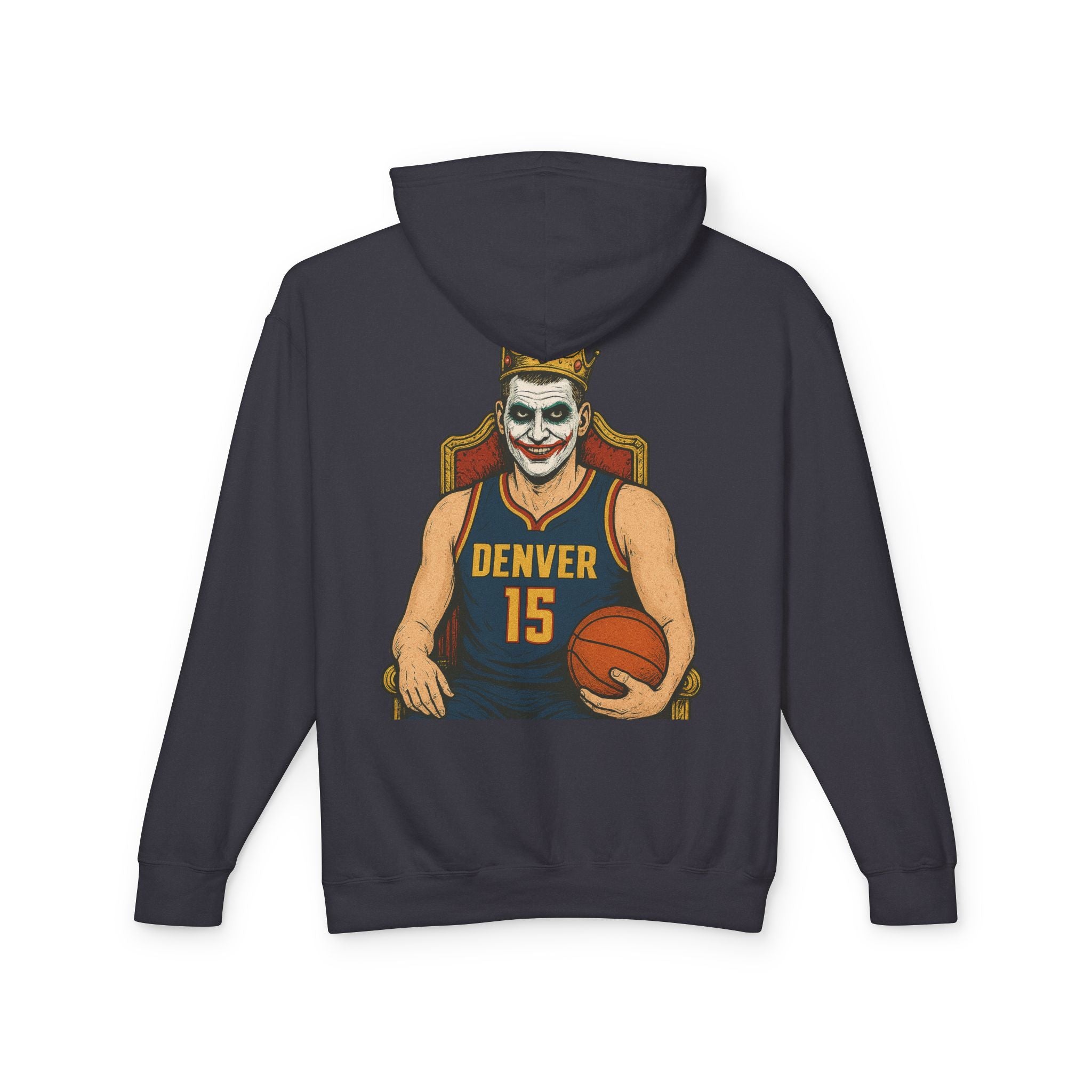 Basketball Joker Hoodie, Unisex Lightweight Sweatshirt, Perfect for Sports Fans, Gift for Him, Fun Layered Wear, Movie Inspired Apparel