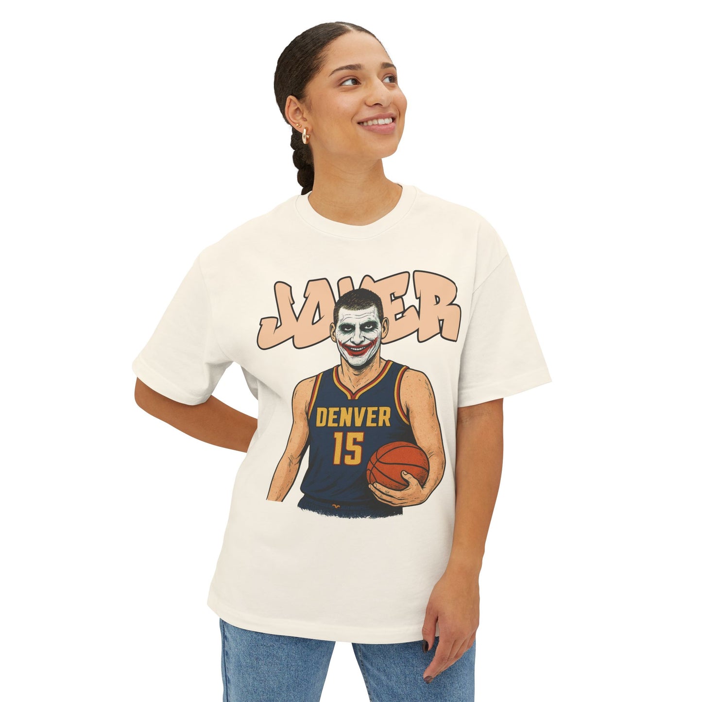 Jokic Joker Basketball Fan Tee, Oversized Graphic Tee, Unisex Streetwear Shirt, Sports Fan Apparel, Fun Gift for Holidays