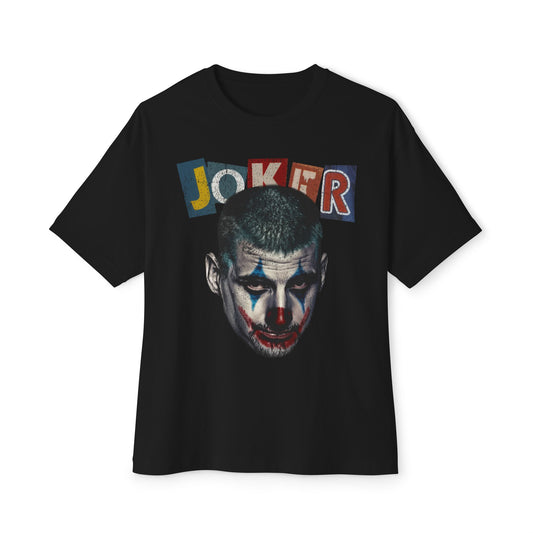 Joker Graphic Oversized Tee, Unisex Boxy T-Shirt, Comic Style Shirt, Relaxed Fit Tee, Halloween Costume Top, Streetwear Fashion