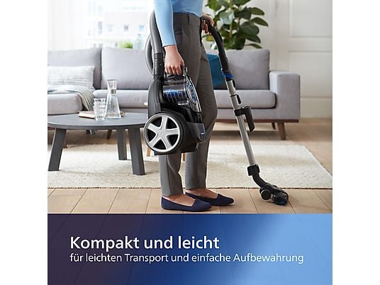 PHILIPS FC9331/09 PowerPro Compact 3000 Serie beutellos, Staubsauger, maximale Leistung: 900 Watt